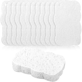 12pcs Premium Heavy-Duty Household Cleaning Sponges Scratch-Free, Multi-Purpose Dish Scrub Sponges Reusable for Home Kitchen Cookware Bathroom, Safe Healthy Scrubbing Sponges Durable