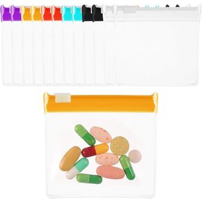 12 Pieces Zippered Pill Pouch Reusable Pill Pouch Bags Pill Bags for Travel Medicine Pouches with Slide Lock Pill Pouches Clear Plastic Portable Pill Baggies for Pills Small Items Storage