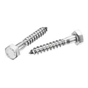uxcell Hex Lag Screws, M6 x 50mm 304 Stainless Steel Half Thread Self-Tapping Bolts for Wood Screw 10Pcs