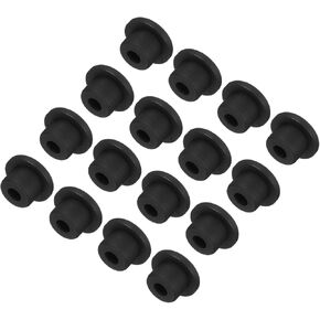 MECCANIXITY High Temp Silicone Plug Mount Dia 15mm/0.59 Inch T Shaped Rubber Stopper Hole Plugs for Powder Coating Plating Waterproof Sealing Plugs Black Pack of 16(OD 23mm/0.91 Inch)