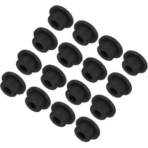 MECCANIXITY High Temp Silicone Plug Mount Dia 15mm/0.59 Inch T Shaped Rubber Stopper Hole Plugs for Powder Coating Plating Waterproof Sealing Plugs Black Pack of 16(OD 23mm/0.91 Inch)