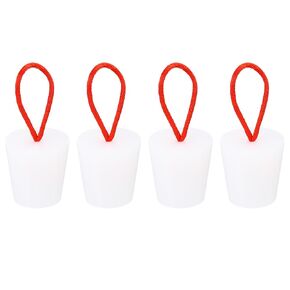 MECCANIXITY Silicone Rubber Tapered Plug 27 to 36mm Solid Bathtub Bungs Stopper with Handle for Test Tubes, Water Pipe, Drainage Hole, White 4 Pieces
