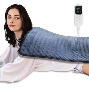 Heating Pad for Back Pain and Cramps Relief, 32"x16" Electric Heat Pad for Back, Neck, Shoulder Pain, Fast Heating 6 Temperature Level, 4 Timer Modes, Moist Dry Heat Options, Auto Shut Off, Ultra Soft