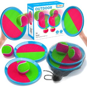 Bennol Toss and Catch Ball Game Outdoor Toys for Kids with 6 Paddle, 6 Balls and A Storage Bag,Outdoor Outside Games Toys for Kids Ages 3 4 5 6 7 8 9 10, Yard Backyard Games Beach Toys Outside Games