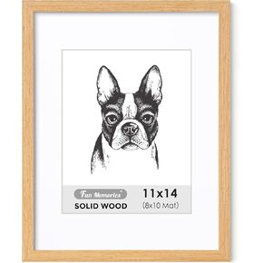 8x10 Picture Frame, Natural Wood 8 x 10 Frame with Mat for 5 x 7, Rustic Wood Frame 8"x10"with Plexiglass for Tabletop & Wall Mounting, 8 by 10 Frame Horizontal or Vertical Display