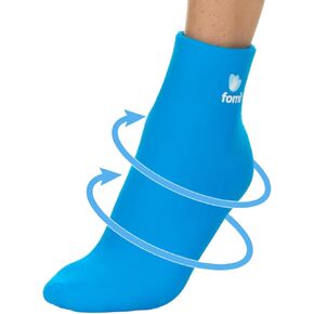 FOMI Hot Cold Full Foot and Ankle Solid Gel Ice Pack | Premium Comfort 360 Degree Cooling Compression Wrap for Plantar Fasciitis, Heel Spurs, Achilles, Tendonitis, Sore Feet, Gout | One Size (Blue)