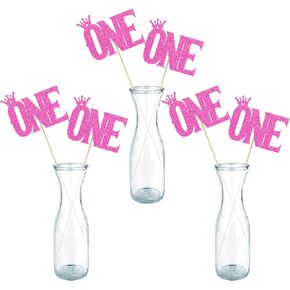 KKBES 1st Birthday Centerpieces First Birthday Table Centerpiece One Letters First Birthday Table Centerpieces for 1st Birthday, Set of 12