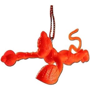 Orange Flying Lord Hanuman Ji Idol Car Mirror Hanging, Wall and Door Hanging Red Hanging Car Idol, 2.56 x 1.57 x 2.46 inches