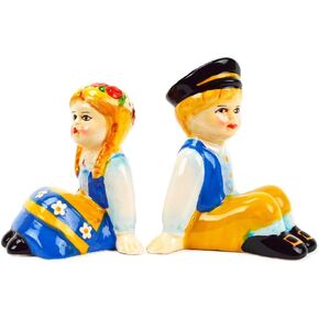 Polish Kissing Couple Collectible Ceramic Salt and Pepper Shakers Set by E.H.G