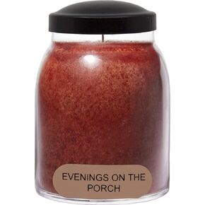 A Cheerful Giver — Evenings on the Porch - 34oz Papa Scented Candle Jar with Lid - Keepers of the Light - 155 Hours of Burn Time, Gift for Women, Red