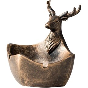 Ashtray Deer Figurine Ashtray Holder Antler Ashtray for Office Home Decor - Copper