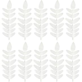 PATIKIL 7"x3" Artificial Green Leaves, 10 Pcs Fake Shrubs Leaves Faux Silk Greenery Leaves Simulation Flower Leaf for Home Office Decor, Blue