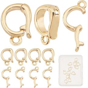 CREATCABIN 1 Box 270Pcs Jewelry Making Accessories Set 18K Real Gold Plated Lobster Clasps Jump Rings Bead Tips Crimp Knot Covers Wire Guardians for DIY Bracelets Necklaces Crafts Findings
