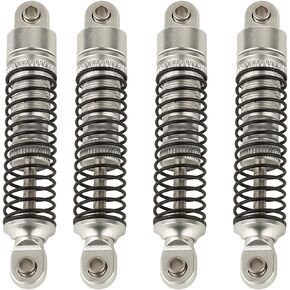 4PCS 65mm Aluminum Shocks Absorbers Oil Threaded Damper for 1/18 RC Crawler TRX4M TRX-4M Bronco Defender K10 Upgrade Parts (black)
