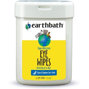 Earthbath All Natural Specialty Eye Wipes, 25 Wipes (Pack of 2)