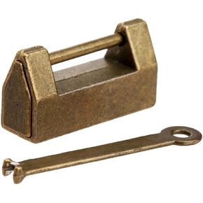 Leadigol Antique Retro Style Lock Chinese Old Lock Key Set Vintage Padlock Charming Decoration for Jewelry Storage Box Wooden Suitcase Drawer