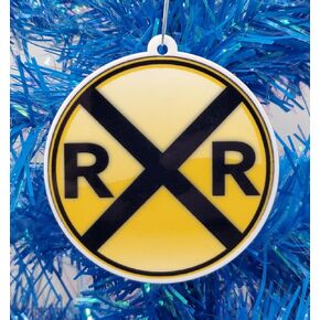 Railroad Crossing Train Christmas Ornament