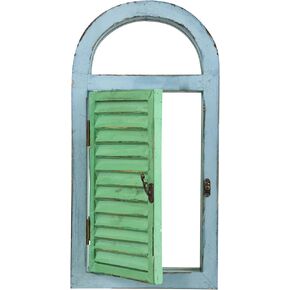 Nearly Natural Vintage Window Shutter & Mirror Wall Décor, 18.75'' x 3.5'' x 11''