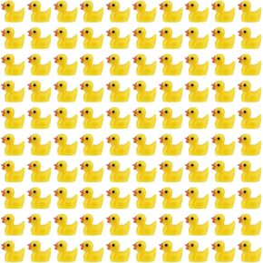 LUTER 100pcs Mini Resin Ducks for Crafts, Tiny Ducks Miniature Figures for Aquarium Garden Landscape Dollhouse Ornament Potted Decorations DIY (Multicolored)