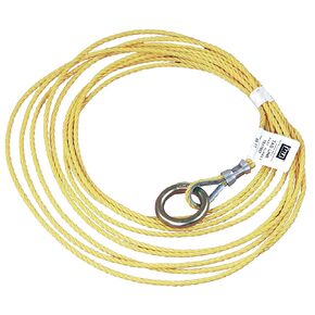 3M DBI-SALA 7211857 Tagline, For Self Retracting Lifeline, 25-Foot, 3/16-Inch Polypropylene Rope, With O-Ring At One End, Yellow