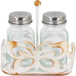 Salt and Pepper Shakers with Holder Glass Salt & Pepper Shaker Sets with Metal Stand Holder Funny Salt and Pepper Shakers Cute Salt and Pepper Shakers for Christmas