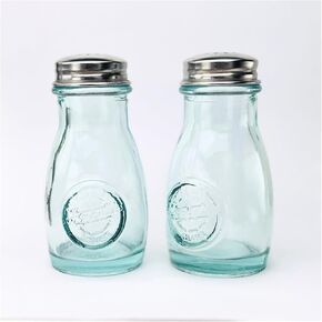 Oil Dispenser For Kitchen, 2 Pcs Spanish Glass Olive Oil Dispenser Bottle And Vinegar Dispenser Set With Stainless Steel Pourer, (300ml) Made Of 100% Recycled Glass, Made In Spain.