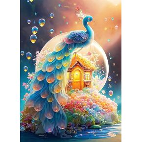 FOXKISS Baby Elephant Diamond Art Painting Kits for Adults, Full Drill Diamond Dots Paintings for Beginners, Round 5D Paint with Diamonds Pictures Gem Art Painting Kits DIY Crafts Kits 12x16inch
