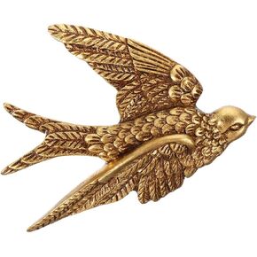 GANAZONO Flying Birds Modern Metal Wall Art Décor Brass Vintage Swallow Figurine Wall Ornament Handmade Garden Wall Collection
