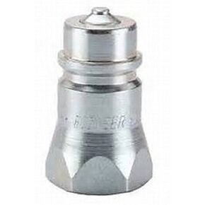 4010-2P Series 8010 Steel General Purpose Pioneer Universal Agricultural Male Tip Nipple, Poppet Valve, 1/4" Body Size, 1/4"-18 NPTF Port End, 1.48" Length