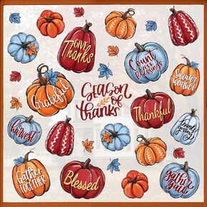 Mfault Thanksgiving Turkey Window Clings 4 Sheets, Fall Gobble Till You Wobble Stickers Decals Decorations, Autumn Football Player Leopard Maple Leaves Home Kitchen Decor