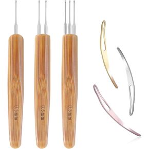 6PCS Dreadlock Crochet Needle for Dreadlocks 0.5mm, Durable Dreadlock Crochet Hooks for Hair with Interlocking Tool, Excellent for Maintaining Real Dread Loc