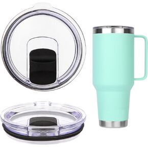 2 Pack Tumbler Lids for YETI, Replacement Lids Compatible with YETI 35/42 oz Tumbler with Handle, 30 oz Travel Mug, 26 oz Straw Cup, 14 oz Mug, BPA Free Cup Lids with Magnetic Slider Switch
