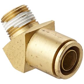Eaton Weatherhead 1880X12 Brass CA360 D.O.T. Air Brake Tube Fitting, 45 Degree Elbow, 1/2" NPT Male x 3/4" Tube OD