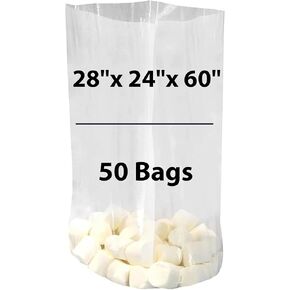 Gusseted Plastic Poly Bag - 26x4x42 & (25 Bags) 2Mil | Heat Sealable | Durable Open Top Clear Plastic Bags for Party Favor, Cookie, Candy, Small Gift Wrapping, Dessert, Bakery Bags