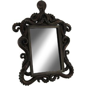 Coastal Reflections Decorative Octopus Framed Bronze Finish Table Mirror