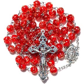 مسبحة مسبحة زجاجية كريستالية مضيئة مسبحة صليب هدايا كاثوليكية in Kuwait