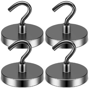 Grtard Magnetic Hooks Heavy Duty, Black 110 Lbs+ Magnet Hooks, Magnets with Hooks for Cruise Cabins, Strong Magnetic Hooks for Hanging, Kitchen, Home, Classroom, Garage, Refrigerator and Workplace.