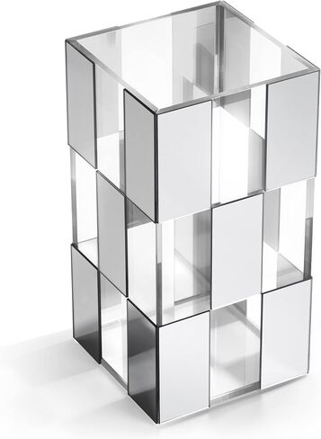 Acrylic Flower Vase, Clear & Blush Pink Mirror Checkered Design Large Vase, Great Vases for Room Décor, Home Décor, Wedding, Table Centerpieces & Home Decorations for Living Room | 9.4’’ Tall in Saudi Arabia