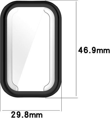 MOTONG Compatible with Xiaomi Band 8 Active Case Cover - Full Coverage TPU Protective Case Cover Compatible with Xiaomi Band 8 Active/Redmi Band 2(TPU Black) in Saudi Arabia