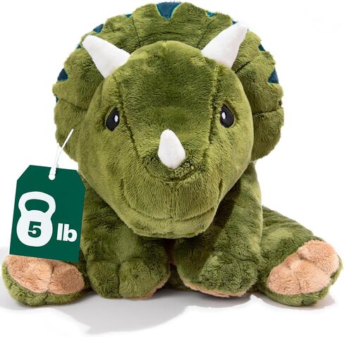 Brease Weighted Stuffed Animal - Green Dinosaur 5 lb, for Adults & Kids, Comforting & Soft 25 inch Huggable Dino Plush Toy in Saudi Arabia
