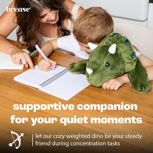 Brease Weighted Stuffed Animal - Green Dinosaur 5 lb, for Adults & Kids, Comforting & Soft 25 inch Huggable Dino Plush Toy in Saudi Arabia