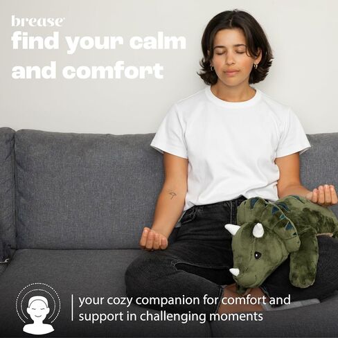 Brease Weighted Stuffed Animal - Green Dinosaur 5 lb, for Adults & Kids, Comforting & Soft 25 inch Huggable Dino Plush Toy in Saudi Arabia
