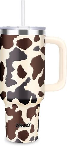 Zenbo 40 oz Tumbler with Handle and Straw Lid | Insulated Cup Reusable Stainless Steel Water Bottle Travel Mug Cupholder Friendly | Gifts for Women,men in Saudi Arabia