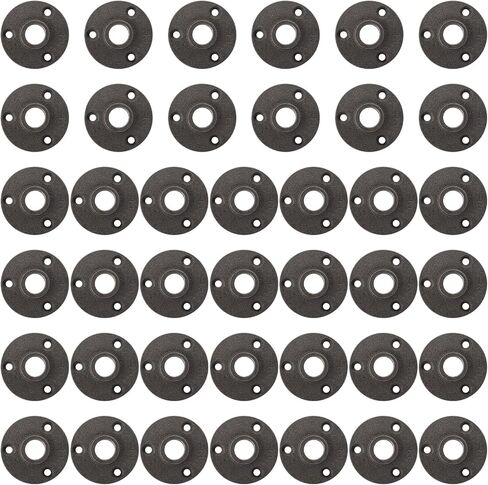 1/2 inches Malleable Cast Iron Pipe Flange 40 Pack, Industrial Pipe Flanges for Threaded Black Pipes and Fittings, DIY Steampunk Industrial Vintage Style. in Saudi Arabia