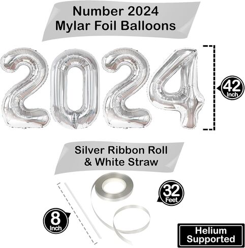 KatchOn, Giant Hot Pink 2024 Balloon Numbers - 40 Inch, New Years Balloons | 2024 Pink Balloons for Happy New Years Decorations 2024 | Foil 2024 Balloons Hot Pink, New Years Eve Party Supplies 2024 in Saudi Arabia