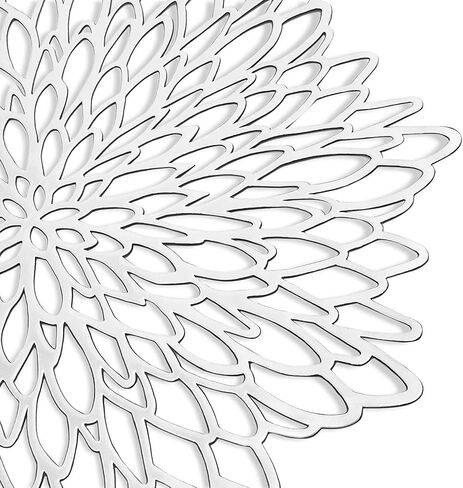 Juvale 10-Pack Gold Vinyl Placemats - Round Leaf Design Table Chargers for Fall Dining Table Settings (14.4 in) in Saudi Arabia