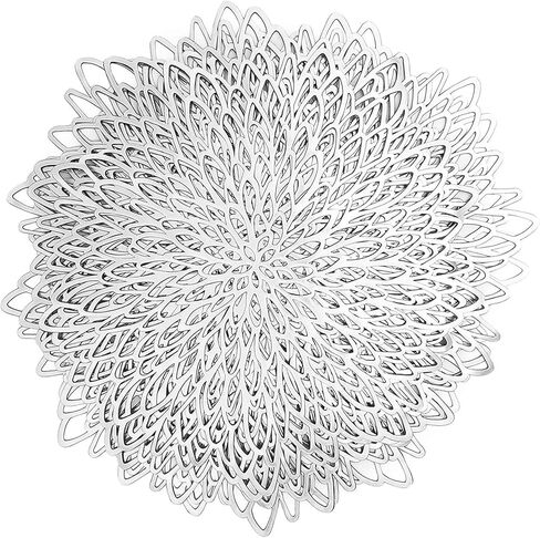 Juvale 10-Pack Gold Vinyl Placemats - Round Leaf Design Table Chargers for Fall Dining Table Settings (14.4 in) in Saudi Arabia
