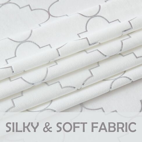 White and Silver Luxury Velvet Curtains 63 Inch Length for Living Room, Privacy Protection Blackout Curtains for Bedroom and Dining Room, Grommet Design Drapes with 52"Wx63"L in Saudi Arabia