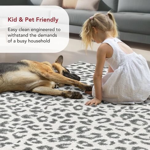 سجادة NuLOOM Annette Modern Leopard Print Accent، مقاس 3 × 5 بوصات، رمادية، مستطيلة، بسمك 0.35 بوصة in Saudi Arabia