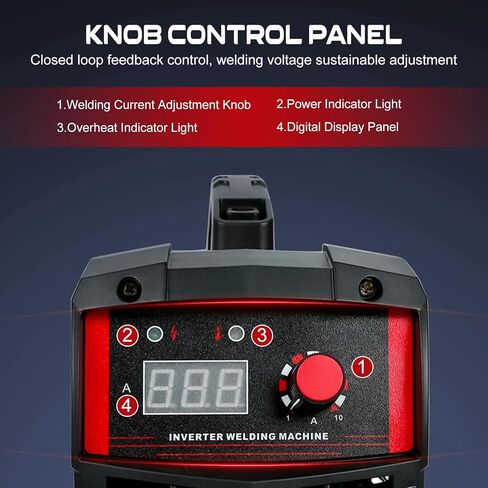 ماكينة لحام عصا BLACKHORSE-RACING، 110/220 فولت 160 أمبير ARC IGBT آلة لحام MMA، شاشة رقمية قابلة للتعديل، مع حامل قطب كهربائي، كماشة عمل، سلك تحويل القابس وفرشاة (أحمر) in Kuwait